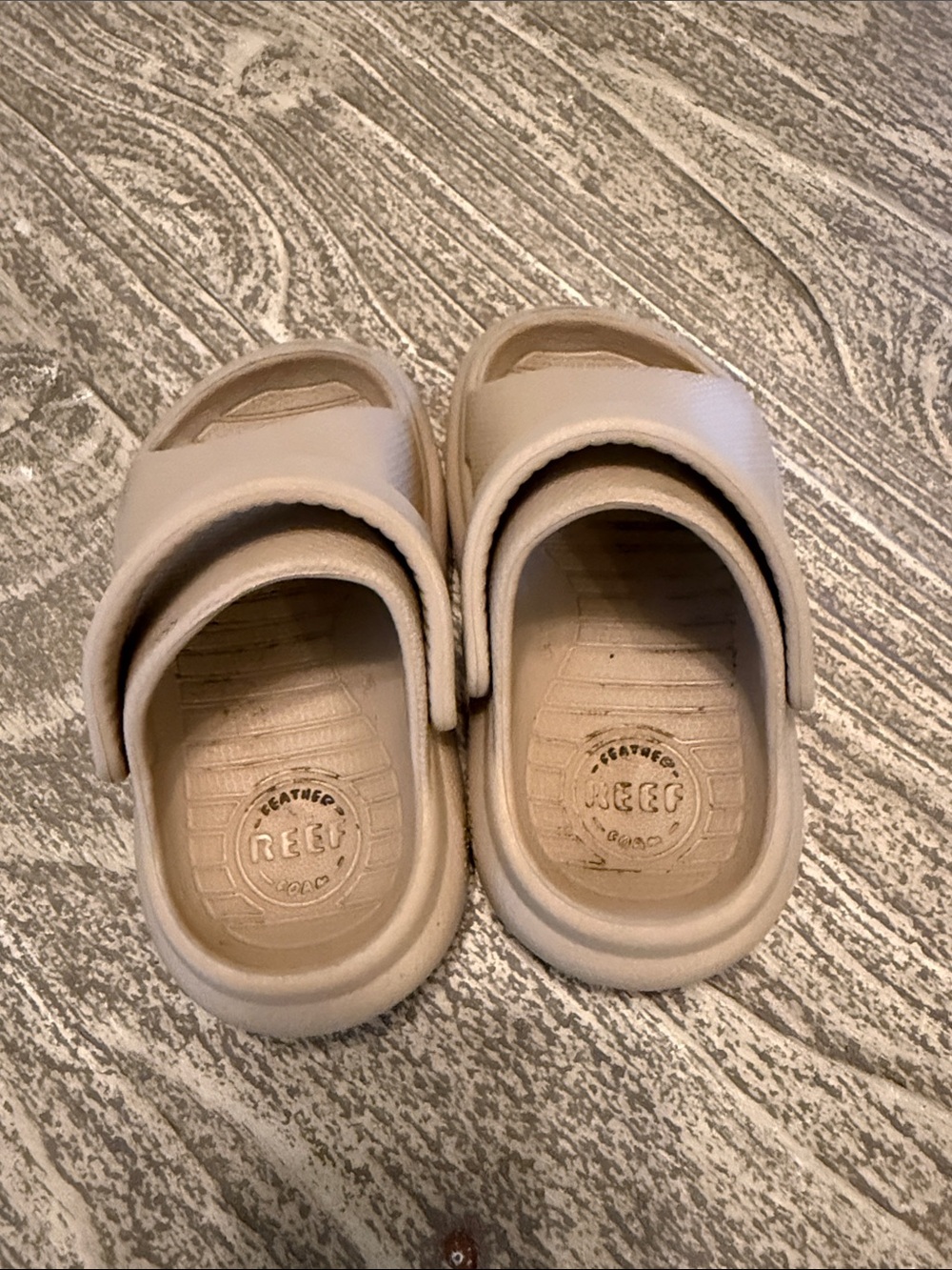 Reef Kids Boys Girls Toddler Baby Beige Slides Sandals - Picture 4 of 4